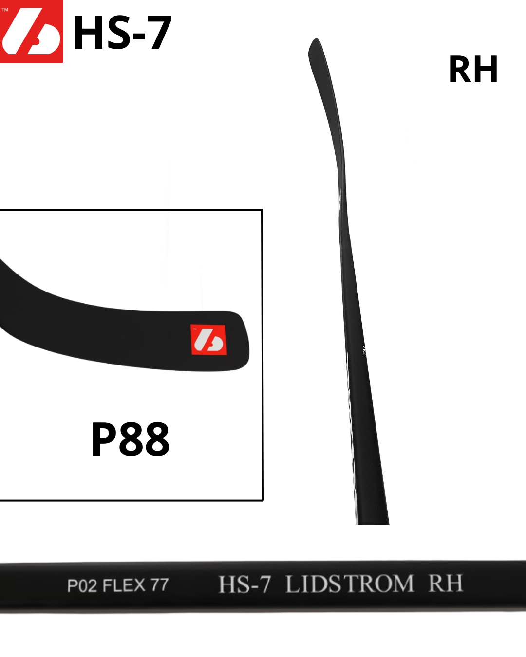 HS-7 mazza da hockey in carbonio ad alto modulo