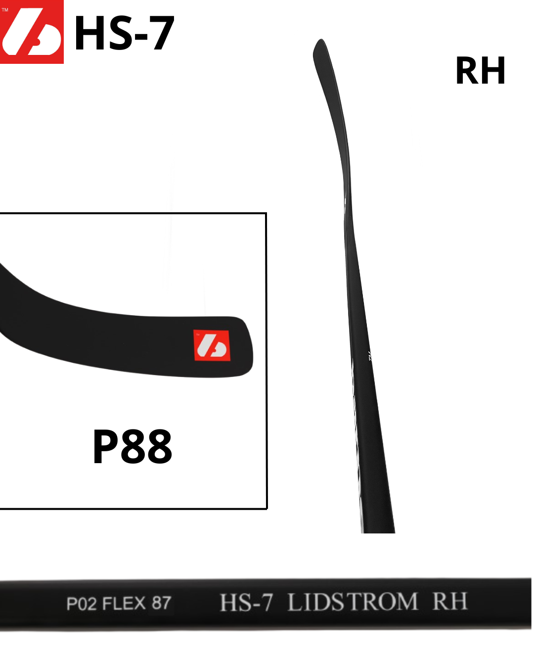 HS-7 mazza da hockey in carbonio ad alto modulo