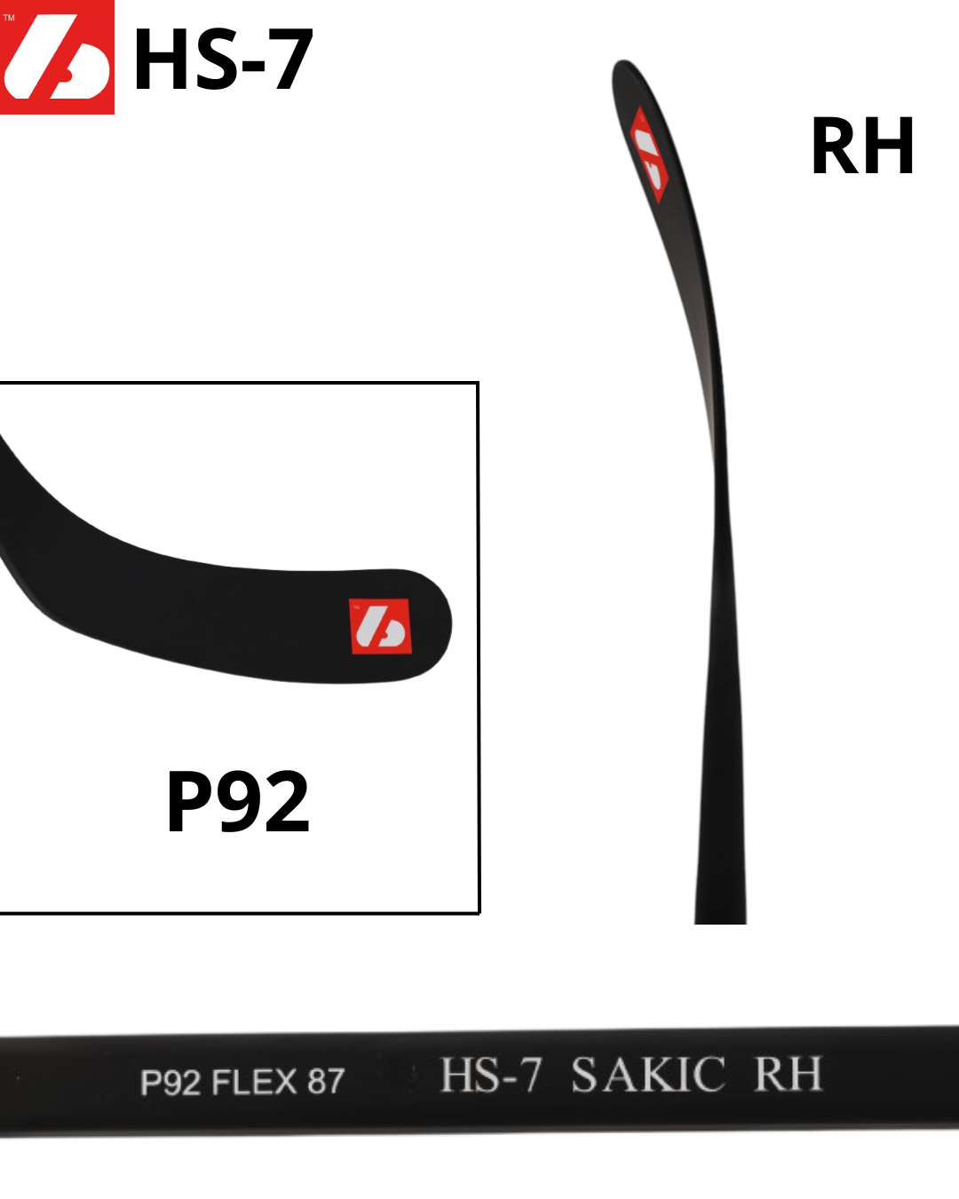 HS-7 mazza da hockey in carbonio ad alto modulo