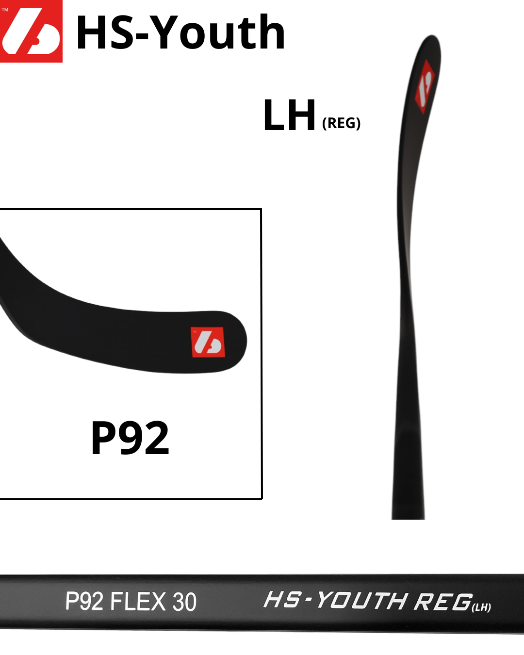 HS-Youth Mazza da hockey junior Carbon