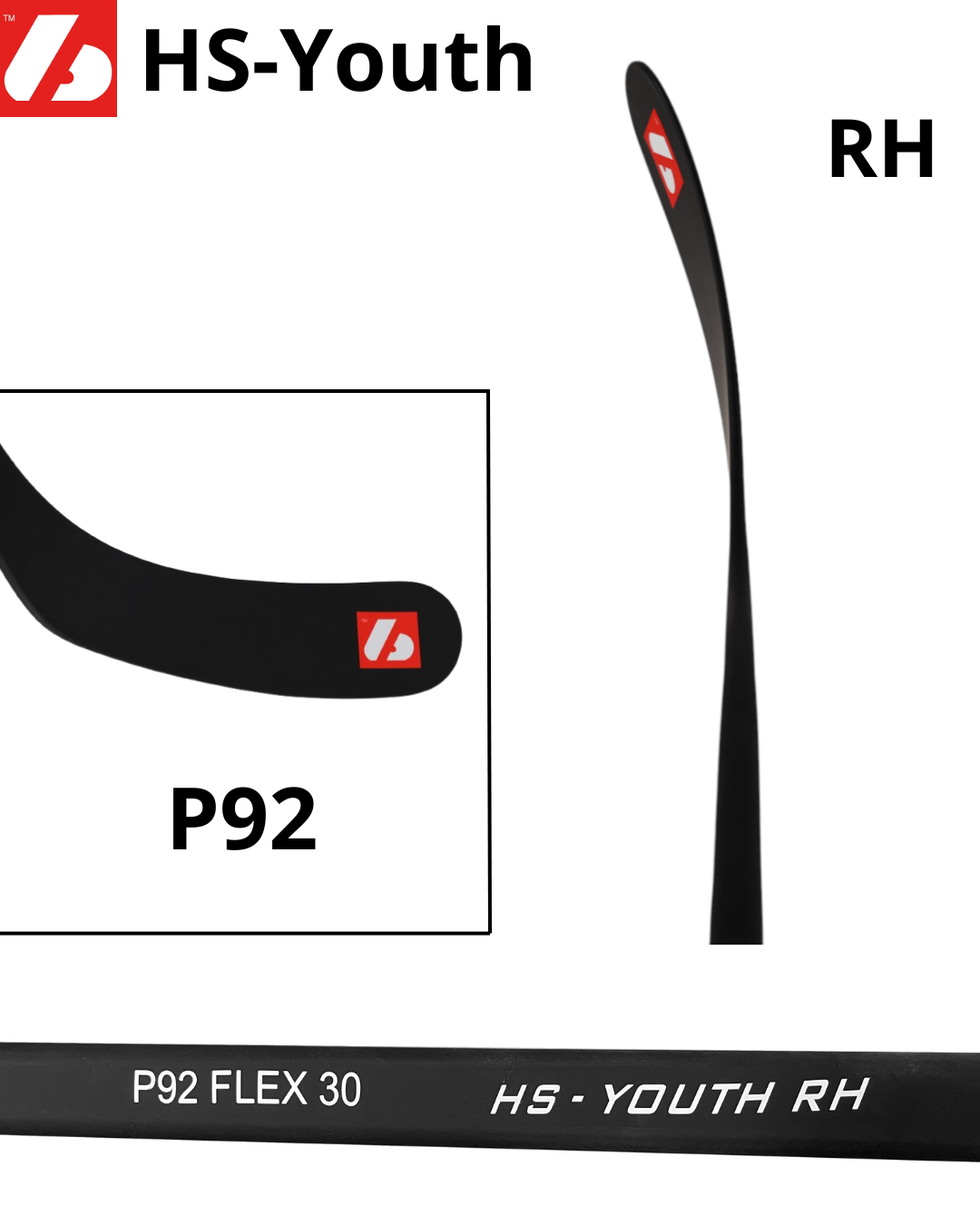 HS-Youth Mazza da hockey junior Carbon