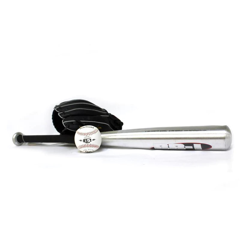 BGBA-1 Set da baseball principianti, senior – Mazza in alluminio, guantone, palla (BB-1 32'', JL-120 12'', TS-1 9'')