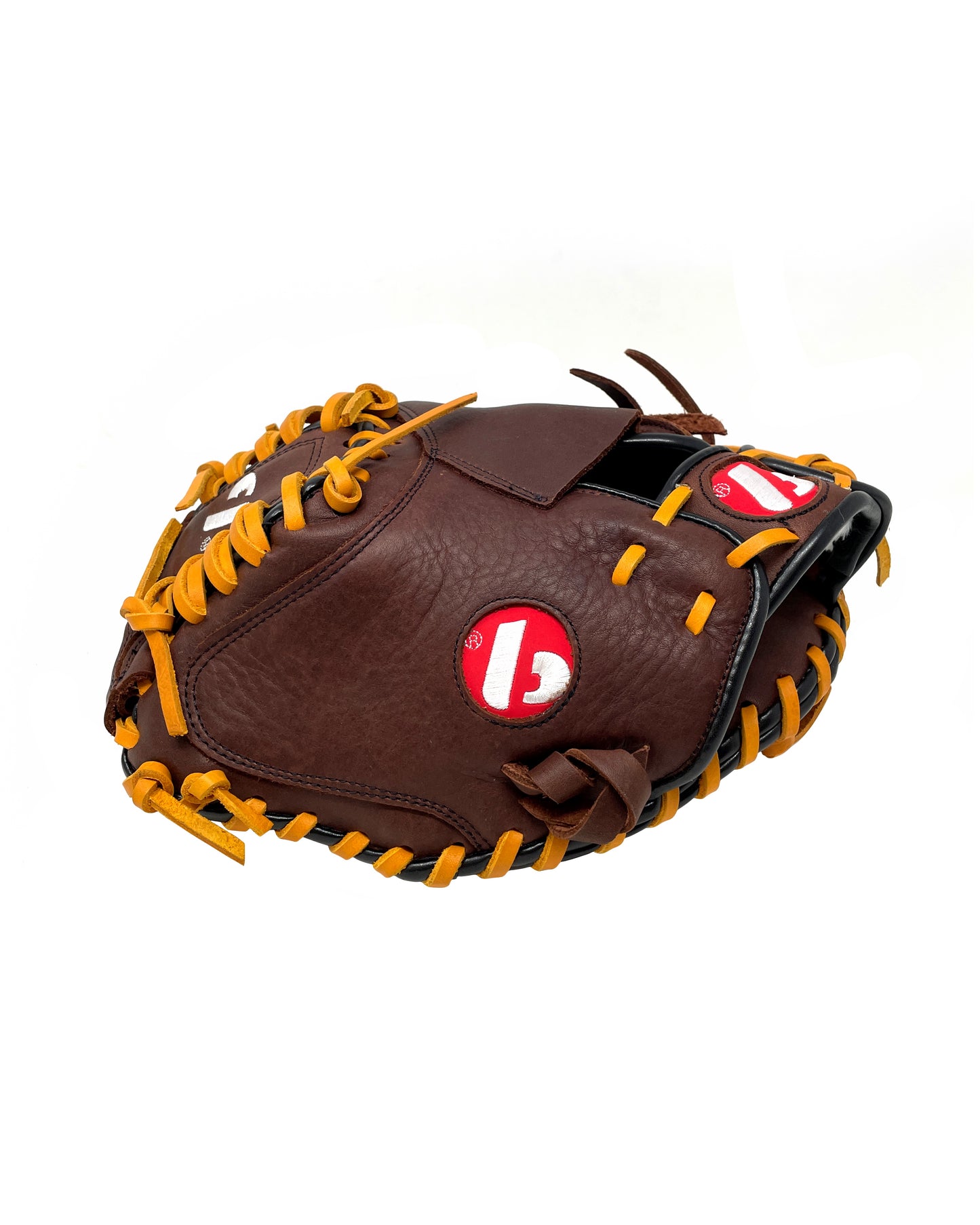 GL-204 Guantone da baseball, catcher, vera pelle, per adulto, 34, marronee