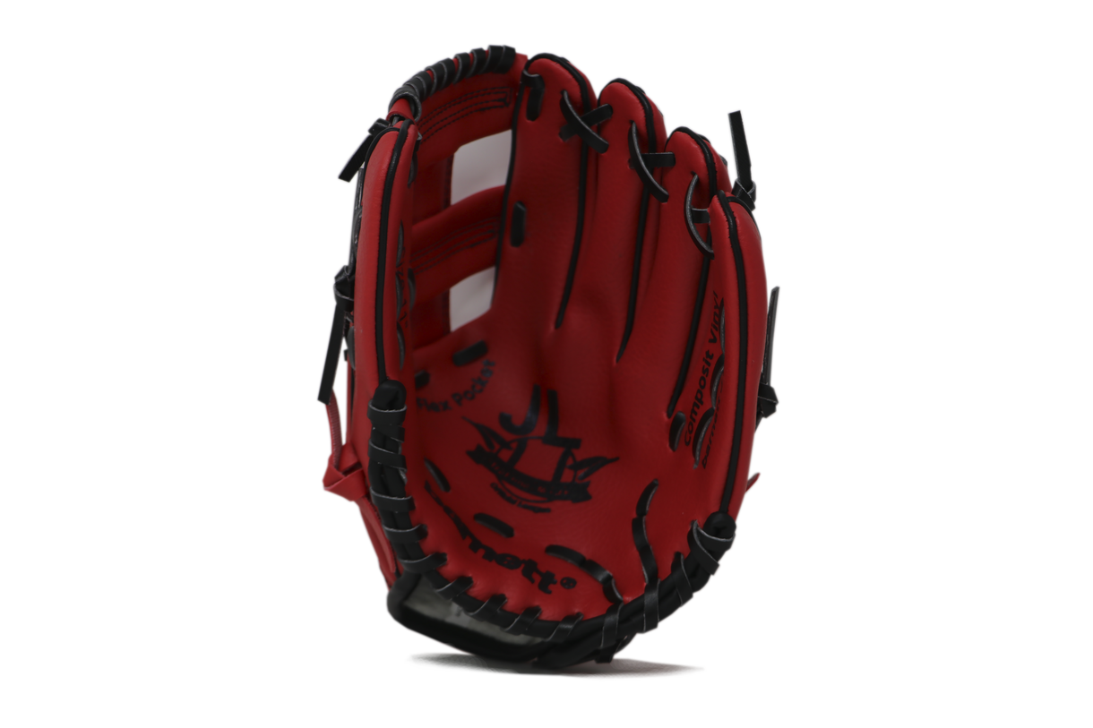 JL-110 - Guanto da baseball, outfield, in poliuretano, 11", rosso
