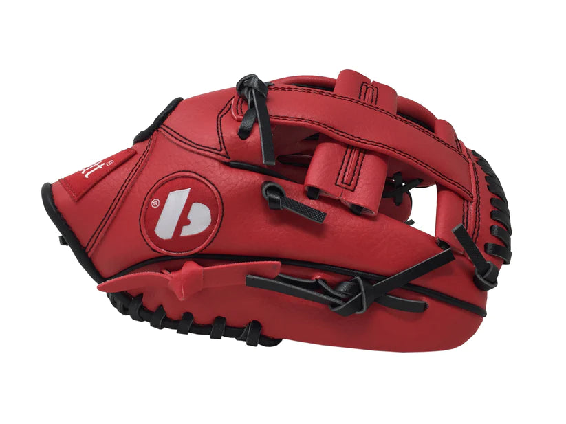 JL-110 - Guanto da baseball, outfield, in poliuretano, 11", rosso