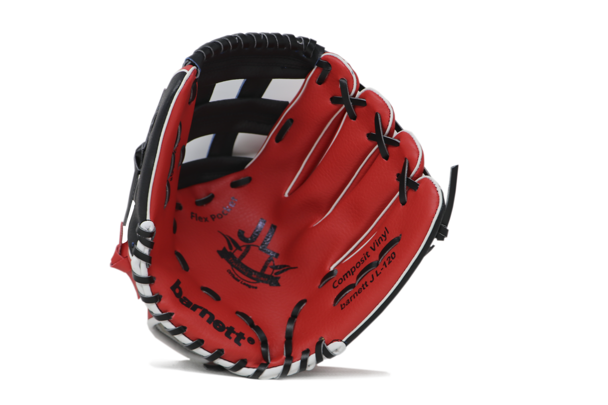 JL-120-guanto da baseball, outfield, poliuretano, formato 12.5 " rosso