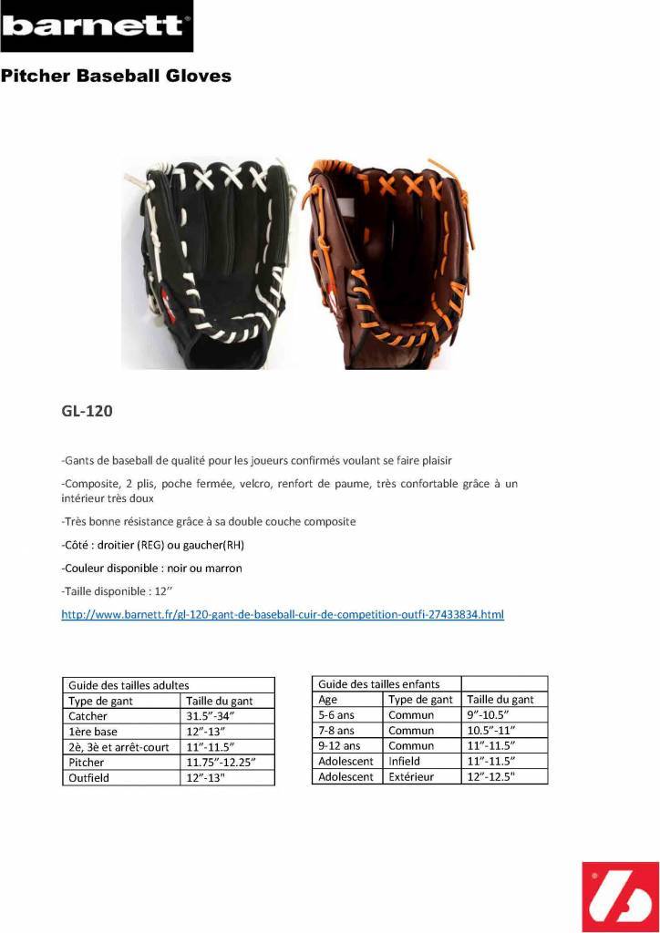 GL-120 GUANTONI DA baseball per competizione, vera pelle, outfield 12 nero