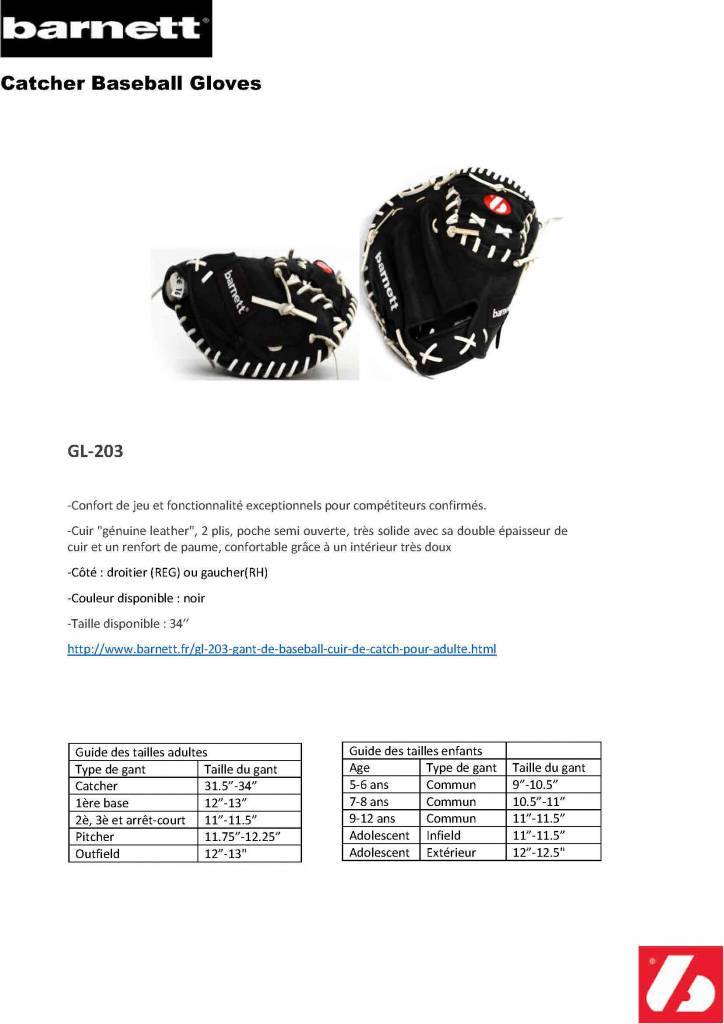 GL-203 Guantone catcher da baseball, vera pelle, adulti 34, nero