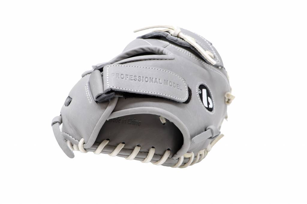 Guanto da baseball FL-201, alta qualità, pelle, ricevitore, grigio chiaro