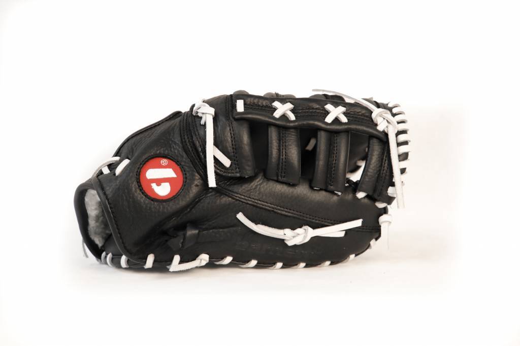 GL-301 primo baseball guantone da baseball, cuoio, per adulti, nero.