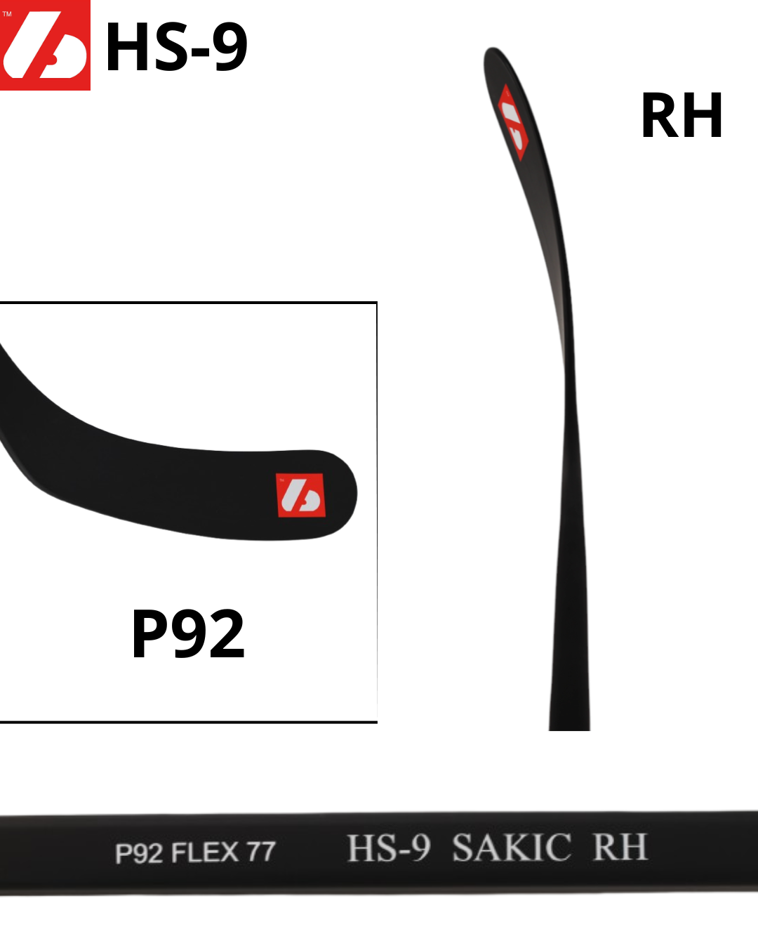 HS-09 Mazza da hockey in carbonio ad alto modulo