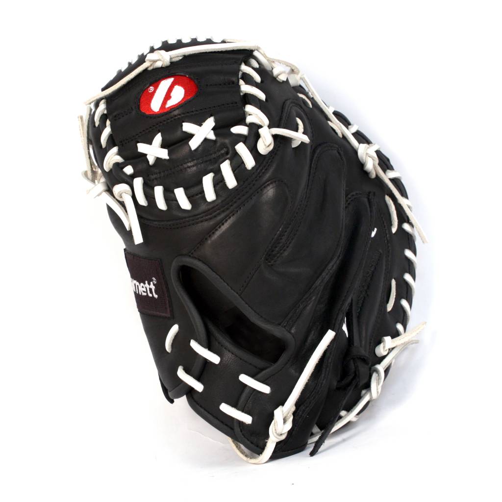 GL-202 Guantone da baseball, catcher, vera pelle, per adulto, 32, Nero
