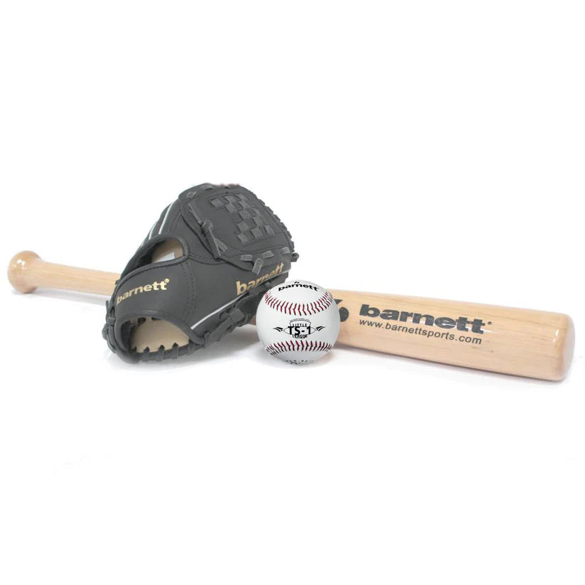 BGBW-1 Set da baseball principianti, senior - Mazza in legno, guantone, palla (BB-W 32'', JL-120 12'', TS-1 9'')