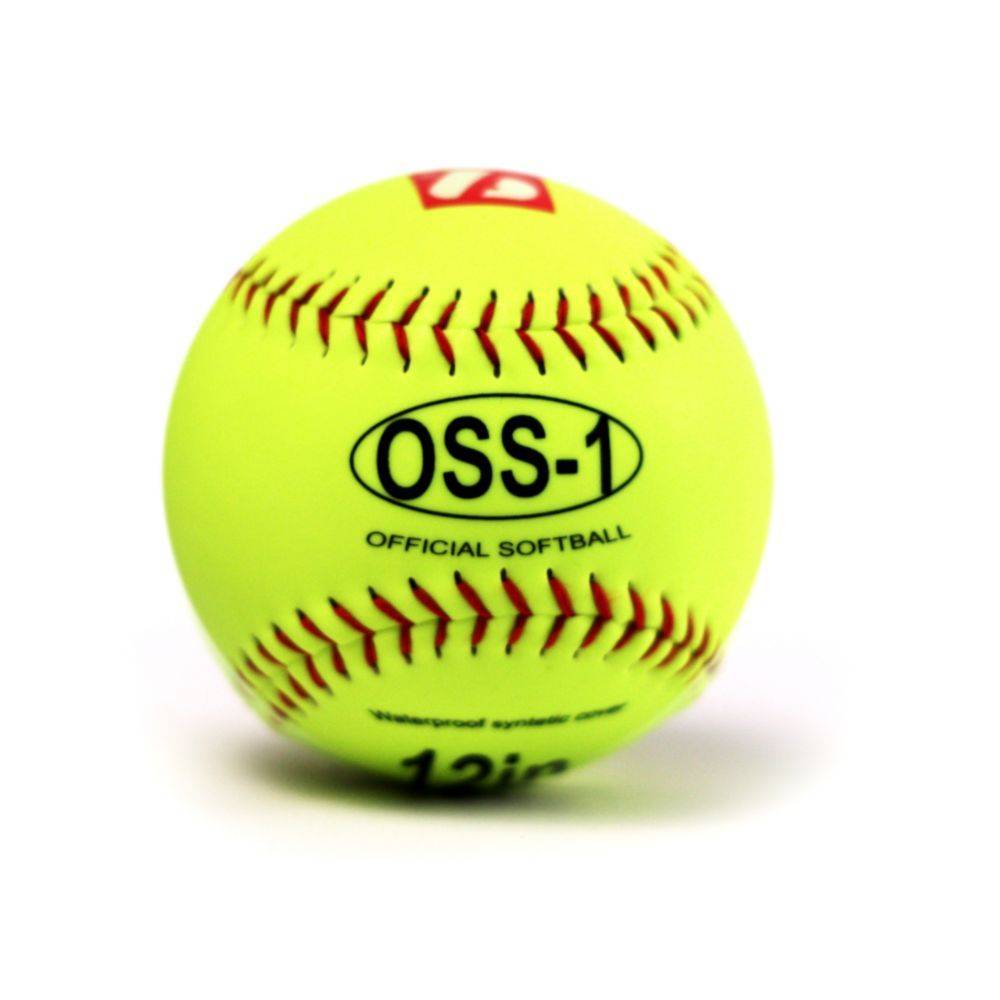 OSS-1 palla da softball allenamento, 12'', giallo, 2 pz