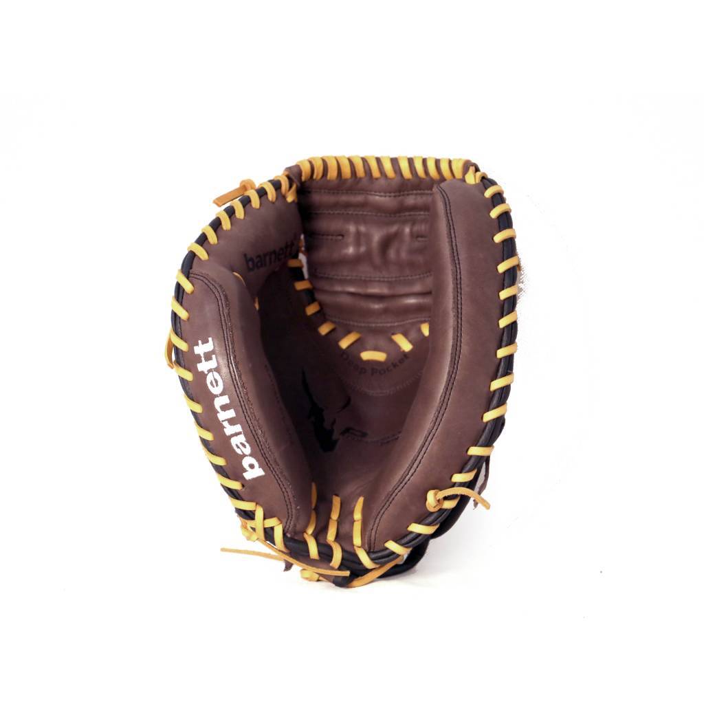 GL-202 Guantone da baseball, catcher, vera pelle, per adulto, 32, marronee