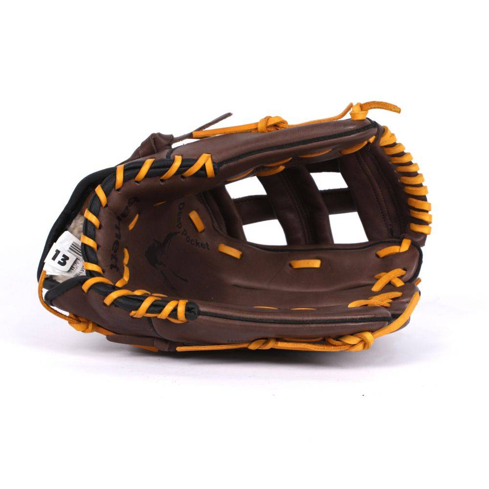 GL-130 Guantone da baseball, competizione, outfield, vera pelle, 13, Marrone